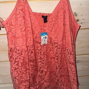 Rue21 Coral Lace Sleeveless Blouse